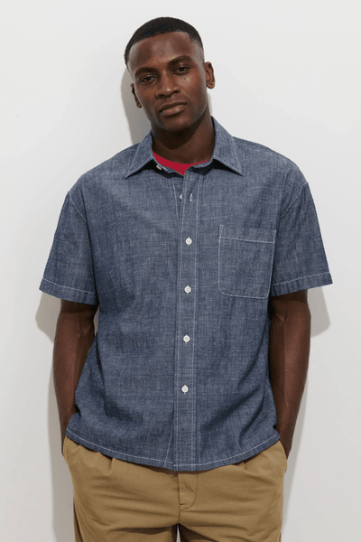 Franklin Short Sleeve Shirt in Chambray | Shirts & Tops | Alex
