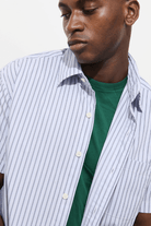 Shirts & Tops - Alex Mill - Franklin Striped Short Sleeve Shirt In Paper Poplin - Archery Close
