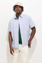 Shirts & Tops - Alex Mill - Franklin Striped Short Sleeve Shirt In Paper Poplin - Archery Close