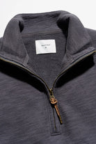 Billy Reid French Terry Half Zip - Asphalt