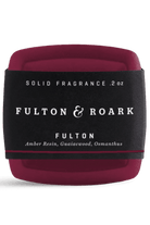 Solid fragrance container with 'Fulton & Roark' branding on a white background