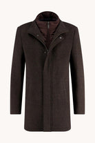 A Fish Named Fred Funnel Neck Coat - Chocolate Brown