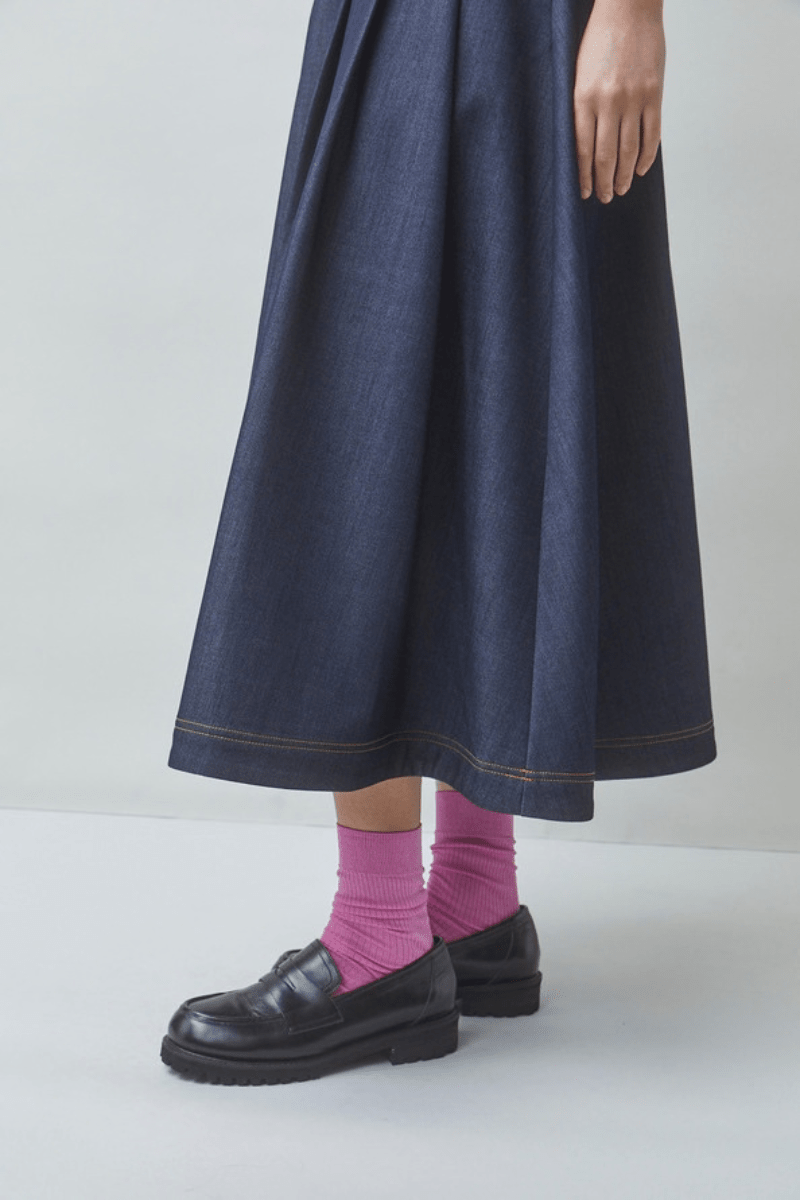 Skirts - Suncoo Paris - Funny denim midi skirt - Archery Close