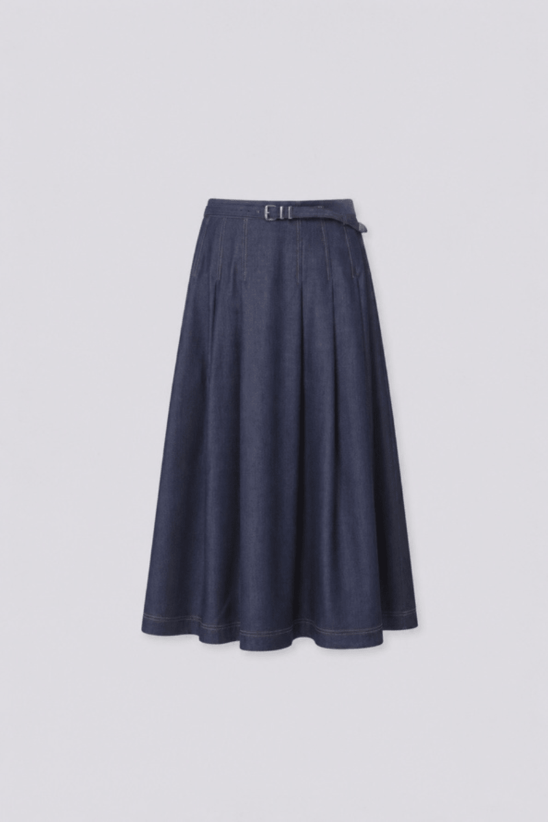 Skirts - Suncoo Paris - Funny denim midi skirt - Archery Close