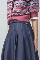 Skirts - Suncoo Paris - Funny denim midi skirt - Archery Close