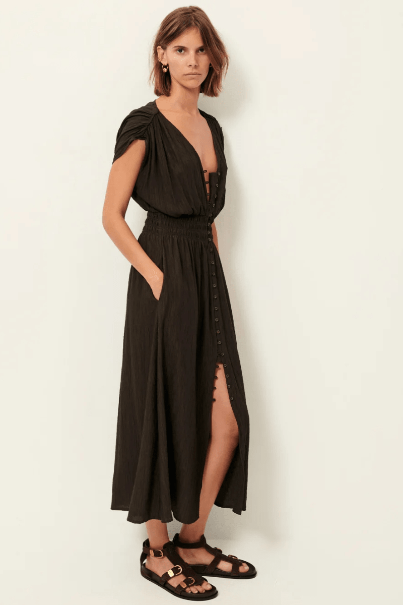 Dresses - Sessun - Galiane Dress in Umbra - Archery Close