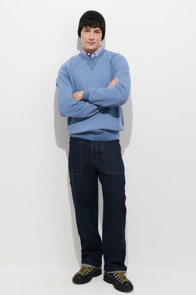 Alex Mill Garment Dye Raglan Sweatshirt in Cotton Fleece