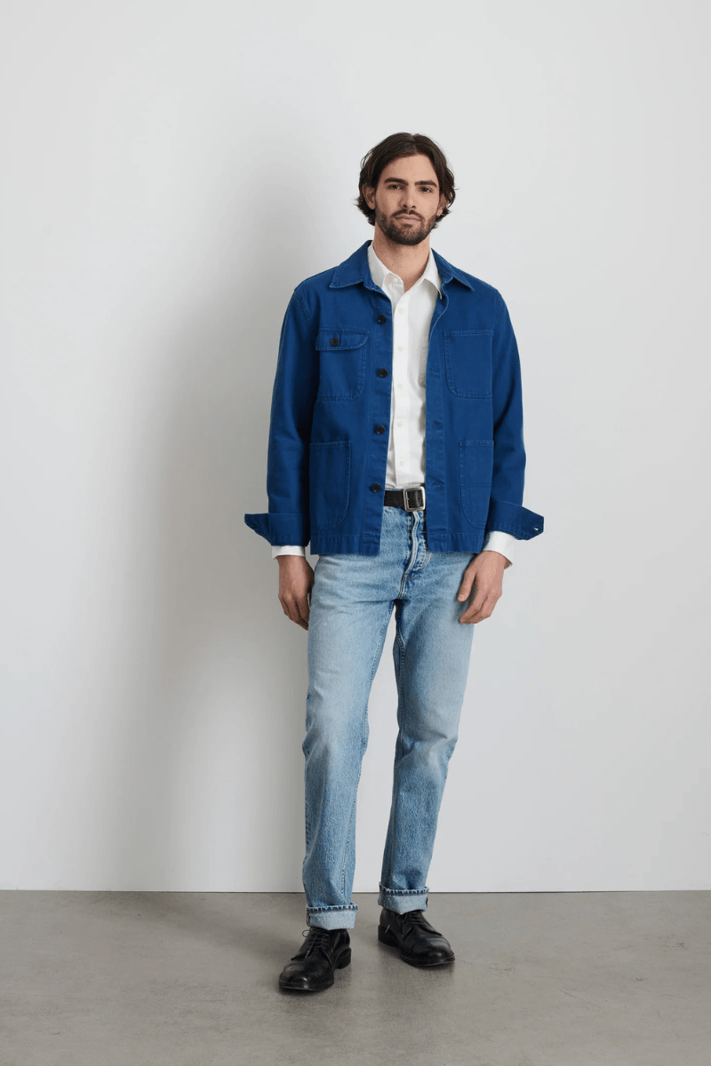 Garment Dyed Work Jacket in Recycled Denim | Outerwear | Alex Mill French Navy / XL Garment Dyed Work Jacket in Recycled Denim | Outerwear | Alex Mill French Navy / XL