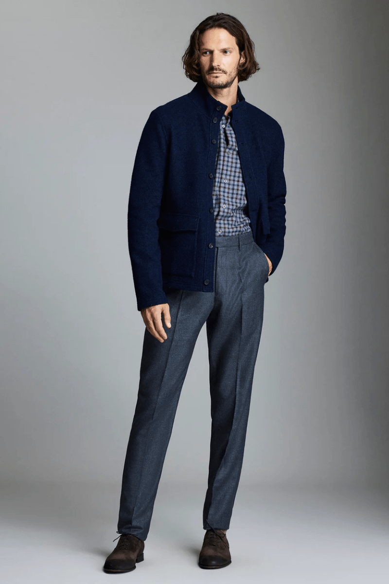 Outerwear - Billy Reid - Garrett Jacket in Navy - Archery Close