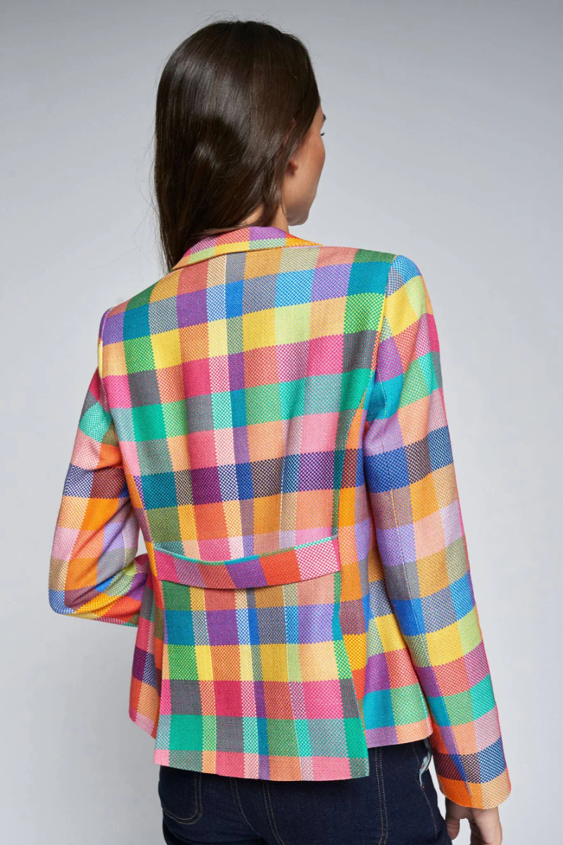 Blazer - Vilagallo - Gingham Plaid Jacket - Archery Close