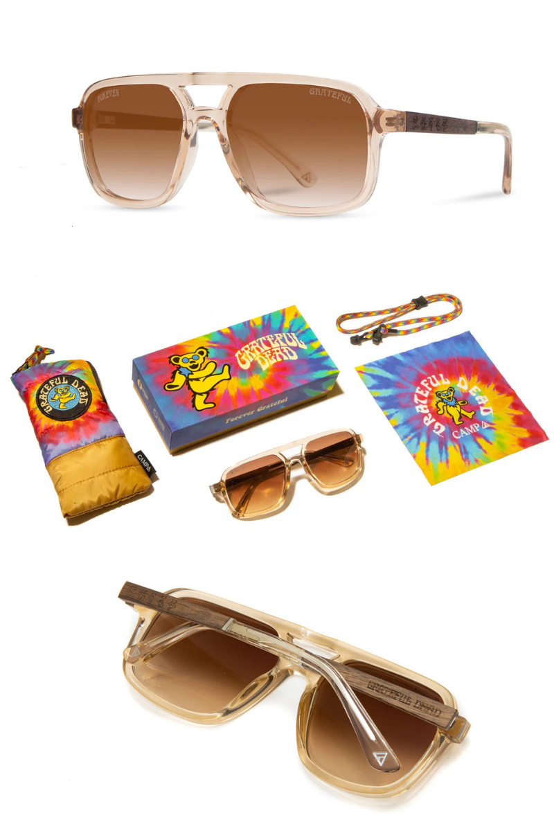 Sunglasses - Shwood Eyewear - Glacier - Desert Grateful Dead Sunglasses - Brown Fade - Archery Close