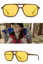 Sunglasses - Shwood Eyewear - Glacier - Moss/Smokey Bear Sunglasses - Archery Close