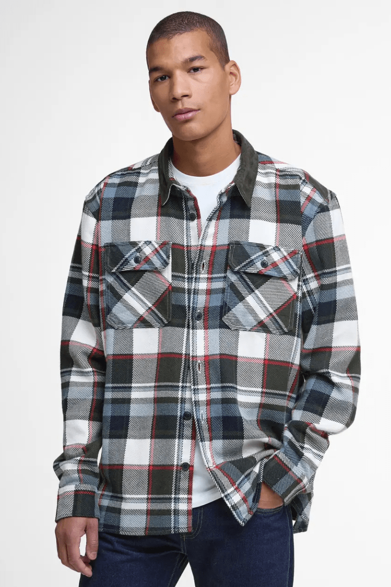 Shirts & Tops - Barbour - Grasmoor Relaxed Long - Sleeved Shirt - Olive - Archery Close