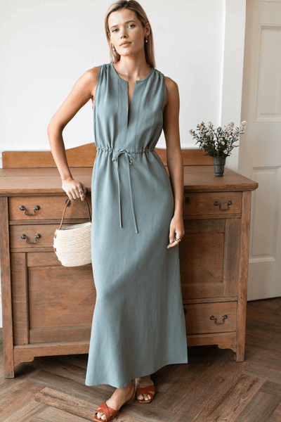 EMERSON FRY | Grecian Keyhole Dress | Agave Linen Agave / 4 EMERSON FRY | Grecian Keyhole Dress | Agave Linen Agave / 4
