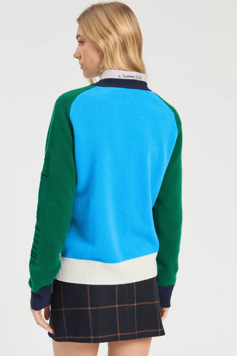 Sweater - Vilagallo - Green & Blue Ski Sweater - Archery Close