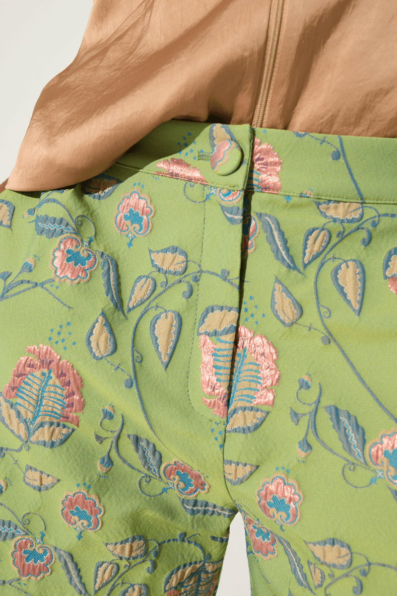 Shorts - Cotelac - Green Printed Short - Archery Close