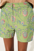 Shorts - Cotelac - Green Printed Short - Archery Close