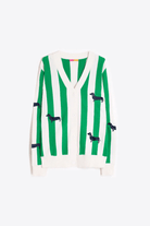 Sweater - Vilagallo - Green Striped Dog Cardigan - Archery Close
