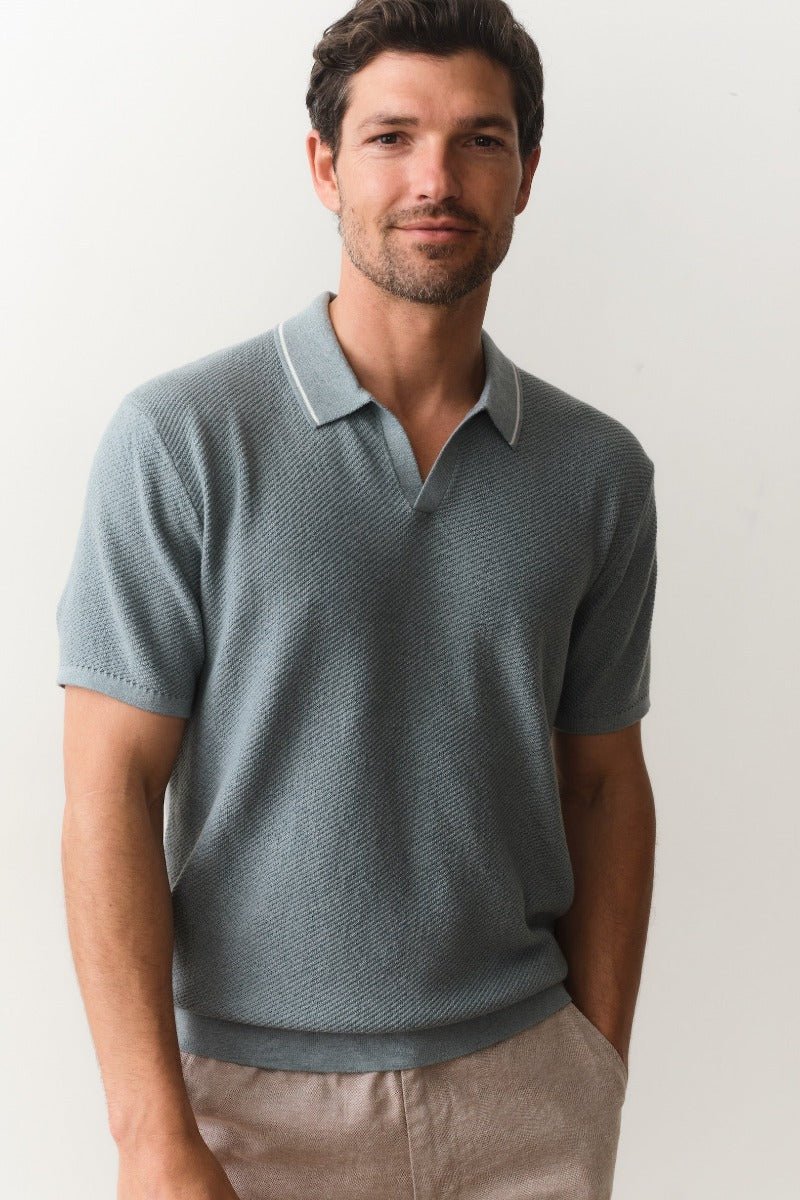 Greyson Sweater Polo - Slate – Archery Close
