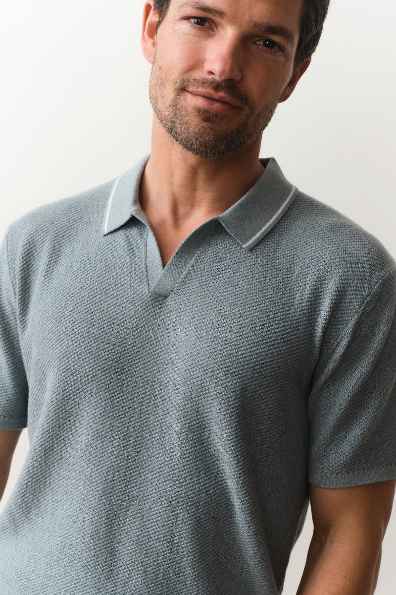 Greyson Sweater Polo - Slate – Archery Close
