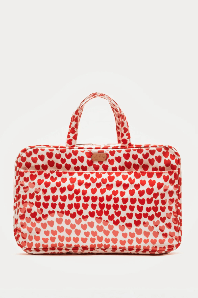 Handbags, Wallets & Cases - Frances Valentine - Hanging Travel Cosmetics Case - Hearts - Archery Close