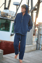Pants - Road to Nowhere Clothing - Harbor Pant in Indigo Patchwork - Archery Close