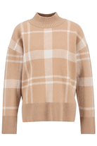 Sweater - Barbour - Harriet Tartan High - Neck Jumper - Archery Close