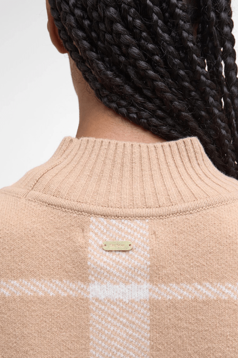 Sweater - Barbour - Harriet Tartan High - Neck Jumper - Archery Close