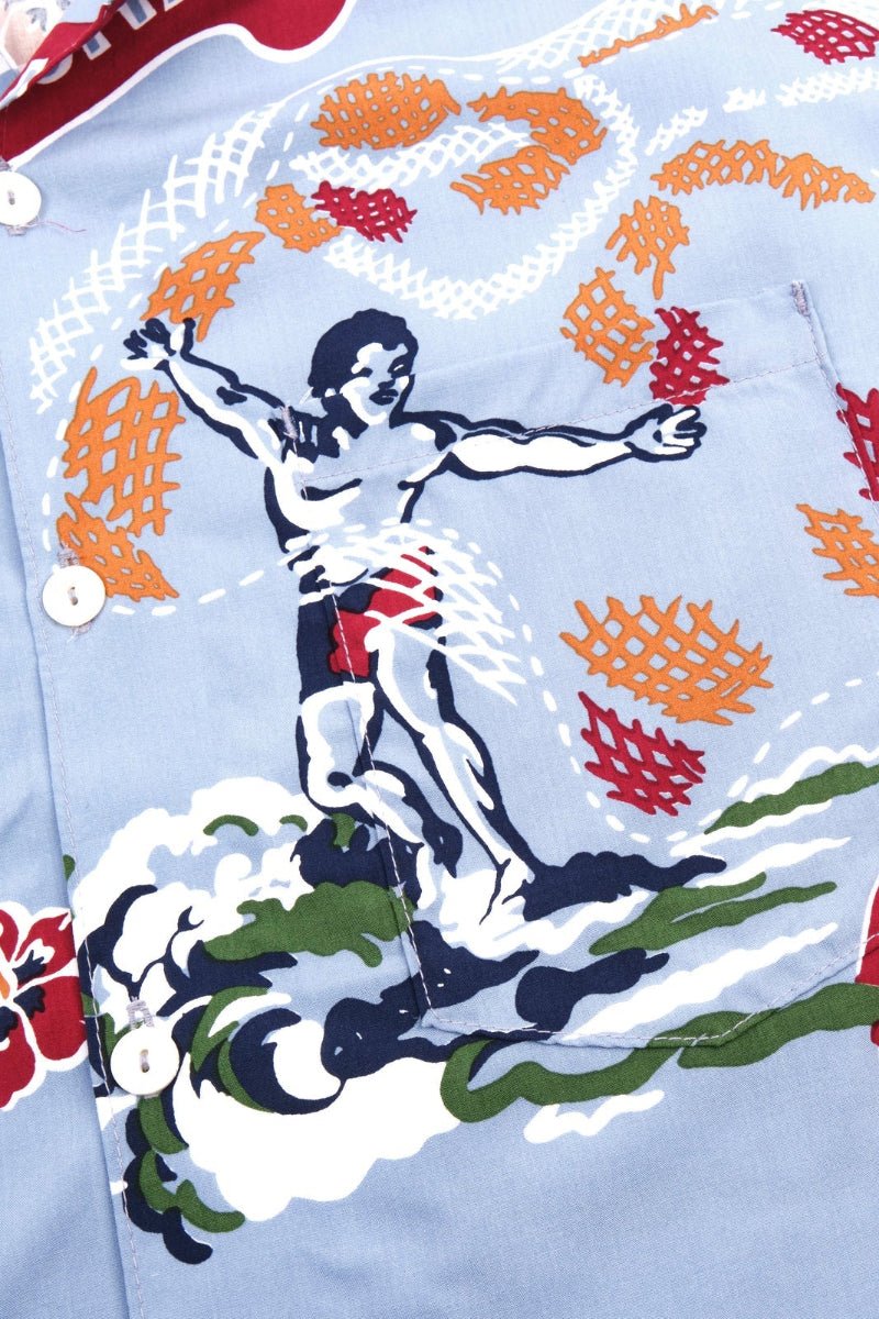 Sweatshirts - Freenote Cloth - Hawaiian Clear Blue Aloha - Archery Close