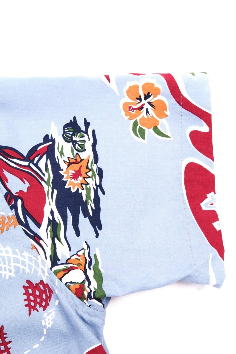 Sweatshirts - Freenote Cloth - Hawaiian Clear Blue Aloha - Archery Close