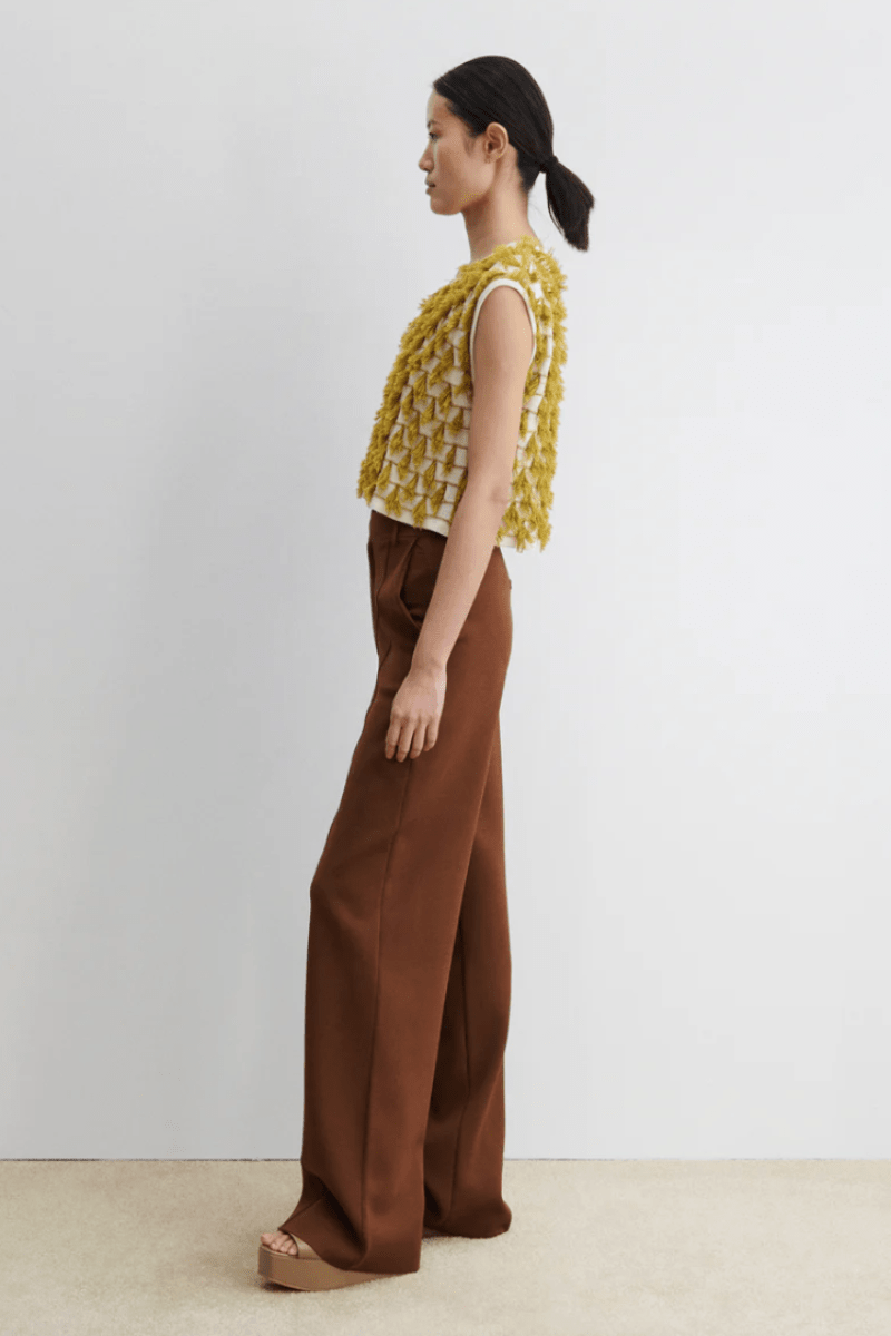 Sweater - Rachel Comey - Hazlitt Top in Cream - Mustard - Archery Close
