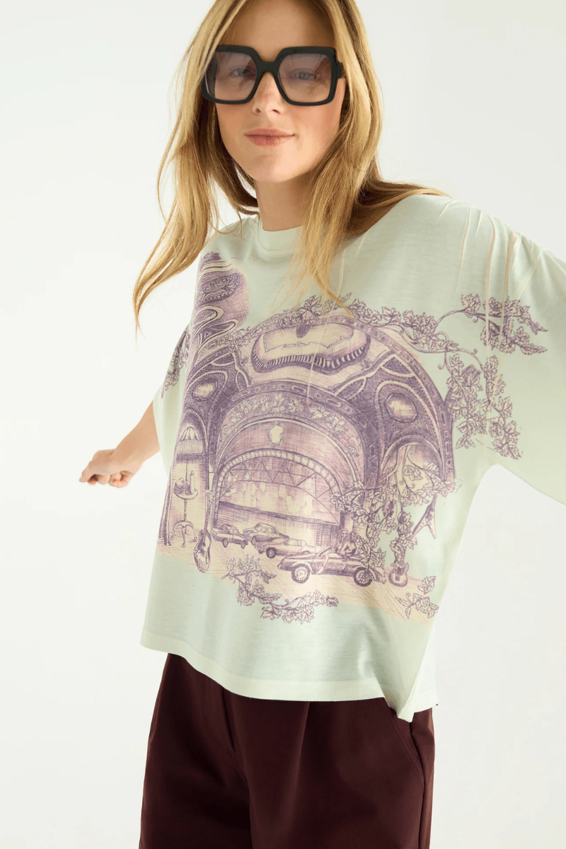 Shirts & Tops - Cotelac - Heart Strings Printed T-Shirt - Archery Close