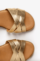 Sandals - Penelope Chilvers - Heeled Shepherdess Leather Sandal in Gold - Archery Close