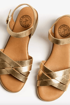 Sandals - Penelope Chilvers - Heeled Shepherdess Leather Sandal in Gold - Archery Close