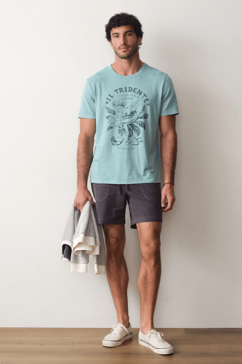 T-Shirt - Marine Layer - Hemp Cotton Relaxed Graphic Tee - Archery Close