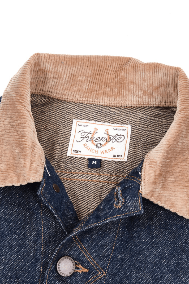 Outerwear - Freenote Cloth - High Low 13 Ounce Natural Indigo Rinsed Jacket - Archery Close