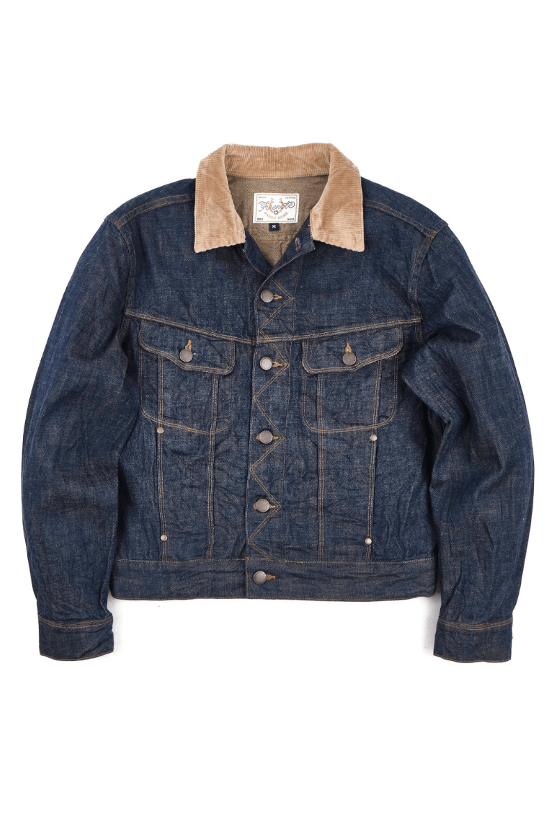 Outerwear - Freenote Cloth - High Low 13 Ounce Natural Indigo Rinsed Jacket - Archery Close