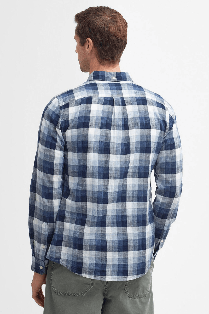 Shirts & Tops - Barbour - Hillroad Tailored Long - Sleeved Shirt in Navy - Archery Close