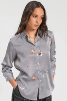 Shirts & Tops - Vilagallo - Hotel Pinstripe Shirt - Archery Close