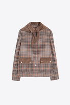 Outerwear - Vilagallo - Houndstooth Jacket with Removable Hood - Archery Close