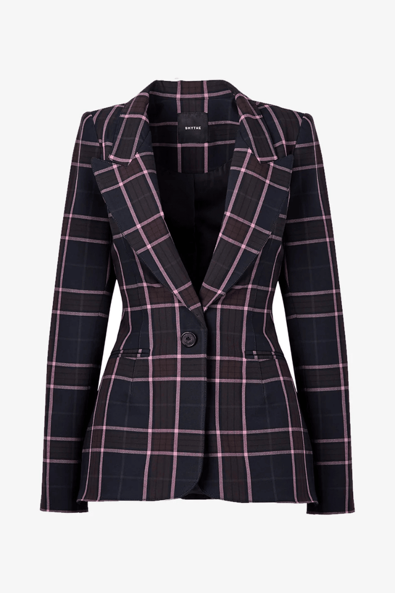 Blazer - Smythe - Hourglass Blazer in Fig Plaid - Archery Close