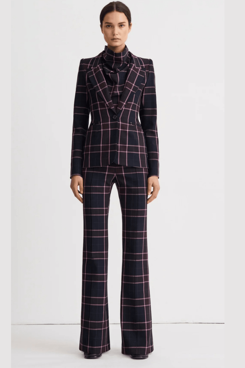 Blazer - Smythe - Hourglass Blazer in Fig Plaid - Archery Close