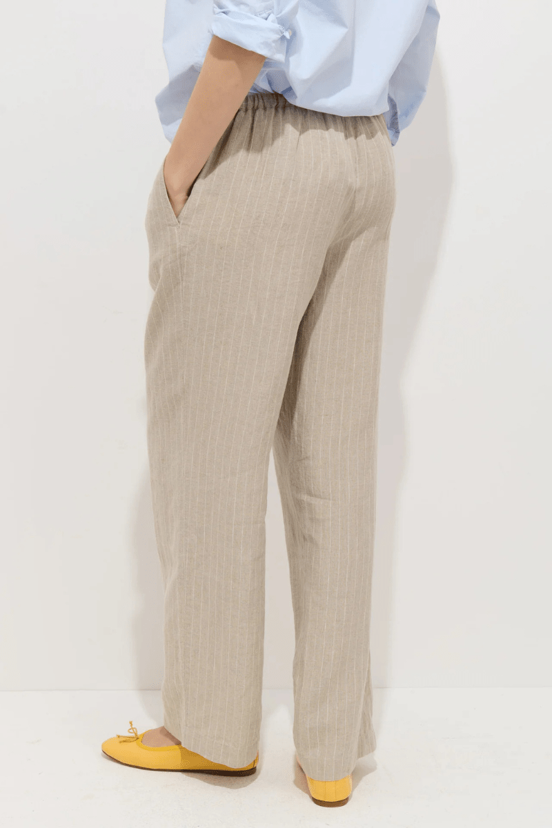 Pants - Alex Mill - Hudson Pinstripe Pant in Linen - Archery Close