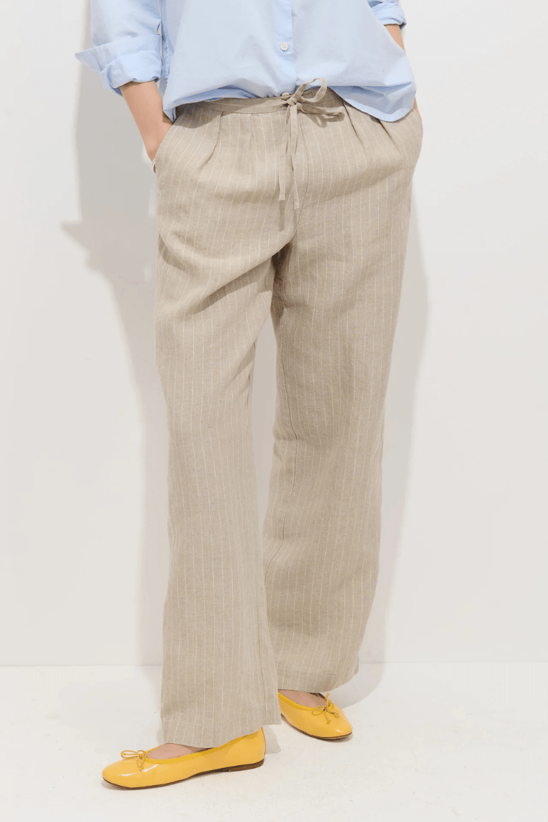 Pants - Alex Mill - Hudson Pinstripe Pant in Linen - Archery Close