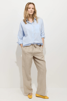Pants - Alex Mill - Hudson Pinstripe Pant in Linen - Archery Close