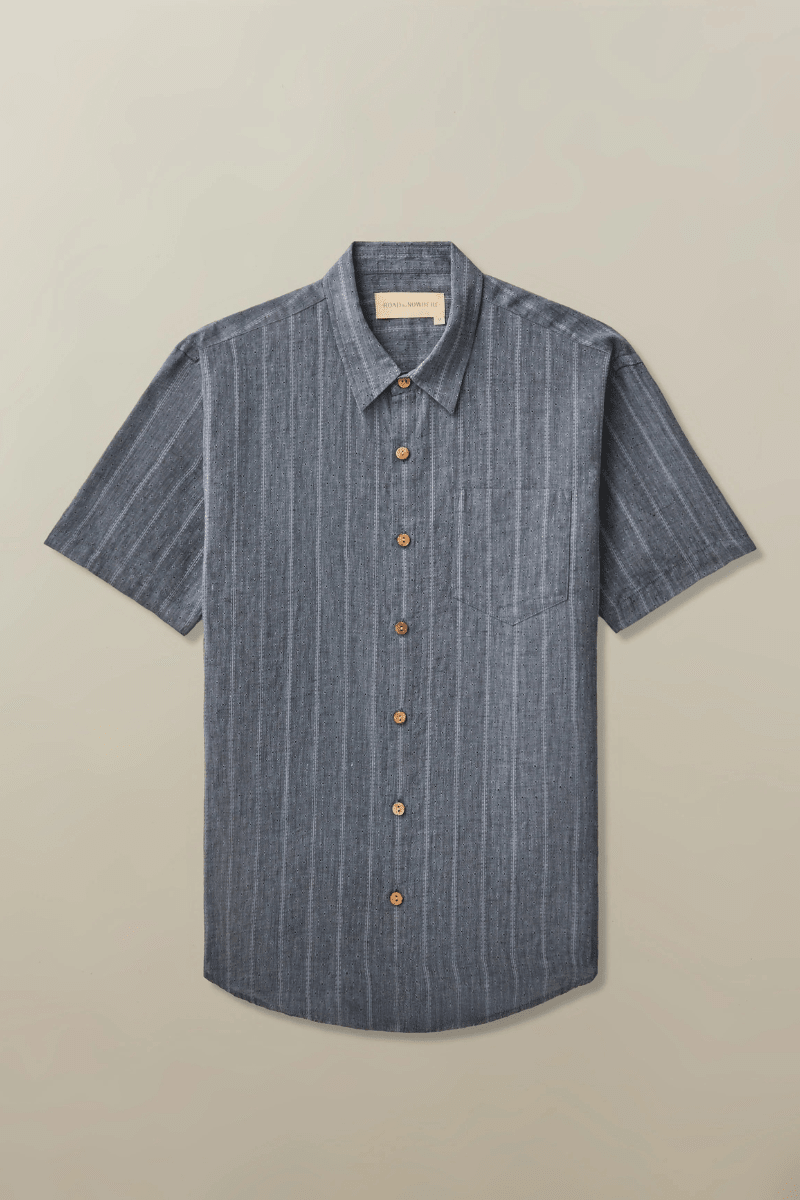 Shirts & Tops - Road to Nowhere Clothing - Hudson Shirt in Linen Jacquard - Archery Close