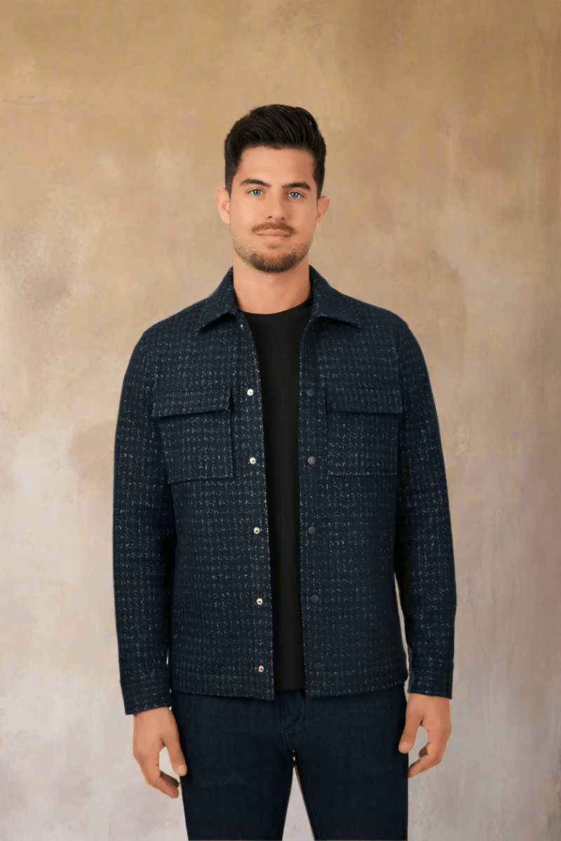 Outerwear - Stone Rose - Hunter Houndstooth Jacquard Jacket - Archery Close