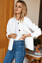 Outerwear - Emerson Fry - India Quilted Jacket in Cloud White Organic - Archery Close