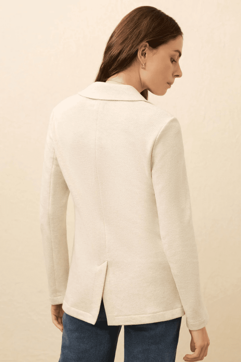 Blazer - Faherty Brand - Inlet Knit Blazer in Light Oatmeal Melange - Archery Close