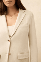 Blazer - Faherty Brand - Inlet Knit Blazer in Light Oatmeal Melange - Archery Close